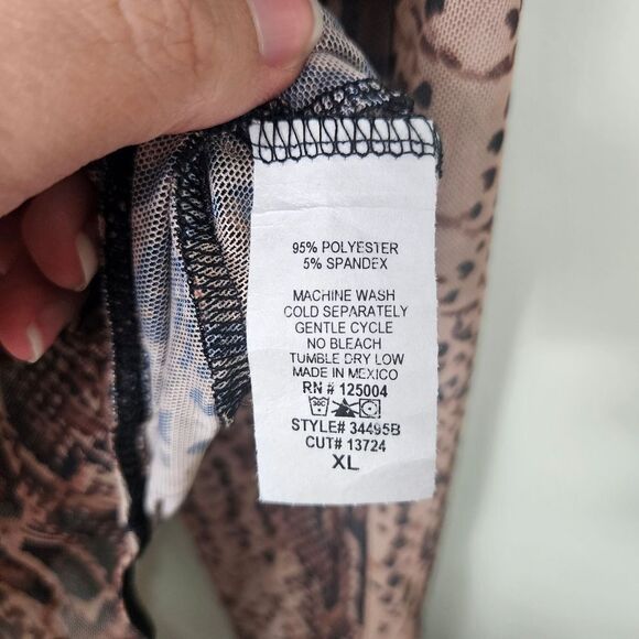 NWT Fashion Nova Snake Your Time Surplice Bodysuit. Brown - Picture 15 of 15